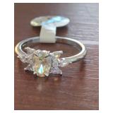 Ladies Silver Tone Cocktail Ring Size 8