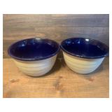 Pair of Cobalt Beehive Multi Purpose Bowls The