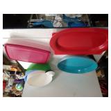 Assorted Plastic Bowls, Trays,  Storage container
