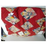 Geese On Pond Variation Pattern Turkey Red Quilt