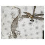 Decorative Metal Dragonfly & Lizard Wall Art