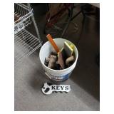 Bucket With Masonry Tools And Key Holder