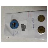 Cambridge Lions Club Pin And Canning Tokens