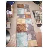 Brown Flowered Rug Runner