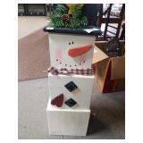 Wooden Decorative Block Snowman Display