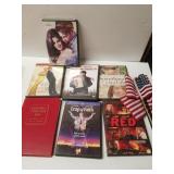 Assorted DVDs, Coin Book, Flags