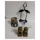 Candle Holders, Egg Paperweight & Other Items