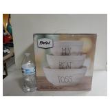 Parini 3 Piece Ceramic Mixing Bowl Set. New In