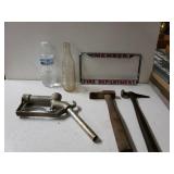 Vintage Bottle, Hammers Gas Pump And Fire