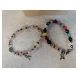 (2) Ladies Awareness Bracelets - Breast Cancer &