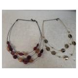 (2) Ladies Multi-strand Necklaces