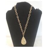 Ladies Drop Pendant Necklace Mosaic Motif -