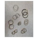 (8) Pair Ladies Hoop Earrings - Silvertone,
