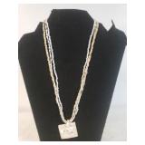 Ladies Multi-strand Beaded Necklace W/ Pendant