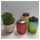Kerosene Lamps, Decorative Plant, Jar