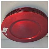 Decorative Red Plastic Plates (9)