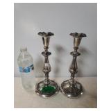 Sheffield Style Silverplate 10" Candlesticks