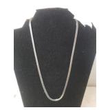Silvertone Herringbone Chain Necklace