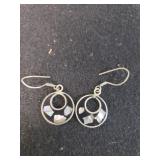 Ladies Small Mosaic Motif Wire Dangle Earrings