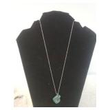 Ladies Frosted Glass Pendant W/ Tree Of Life