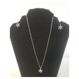Ladies Snowflake Necklace And Earring Set
