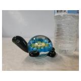 Colorful Glass Turtle Paperweight