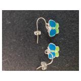 Ladies Tiny Butterfly Wire Dangle Earrings