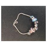 Ladies Pandora-style Silver Bracelet W/charms -