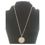 St. Christopher Medallion Necklace - Marked