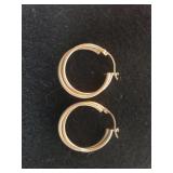 Ladies Gold Twist Hoop Earrings - Marked 10K