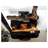 Tool Bag With Rigid Saw, Drill, Battery Charger