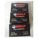 (3) Boxes Wolf Polyformance .308 Win Ammo - New