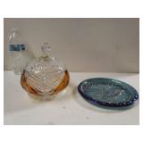 Vintage Crystal Fulia Candy Dish And Carnival
