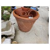 Plastic And Terracotta Planting Pots