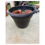 Plastic And Terracotta Planting Pots