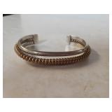 Ladies Cuff Bracelet - Marked Sterling & 12K GF