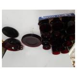 Ruby Red Plates, Serving Bowls, Stemware