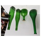 Green Glass Bottles, Vase