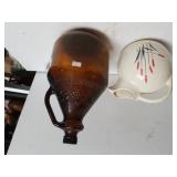 Pleasant Valley Glass Jug & Cattail Pitcher