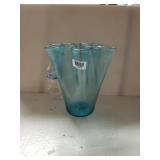 Decorative Large  Blue Glass Vase