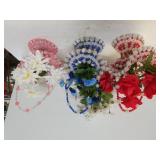 Red, Blue, Pink Decorative Floral Displays