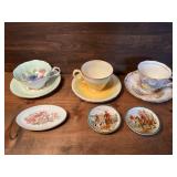 Various Tea Cups & Saucers , Small Dish, & 2