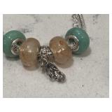 Pandora Style Murano Bracelet Summer Flip Flops