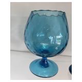 Vintage Tall MCM Empoli Art Glass Brandy Sniffer