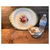 Vintage American Limoges serving Plate, Pink