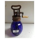 Blue Glass Vintage Butter Churn
