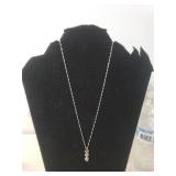 Ladies Silver Necklace W/ Spiral Pendant - Both