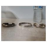 (3) Ladies Silver Bracelets - (2) Cuff, (1)