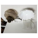 Glass Etched Pitcher, Kerosene Lamp Base & Other