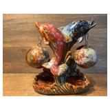 Dolphin Glass Art Tea Candle Holder